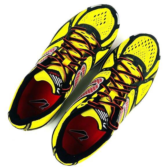 Newton Kismet Mens Sneakers Size 8 Yellow Red Mesh Running Shoes MO11915 - Picture 10 of 11